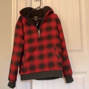 NWT: Forever 21 Sherpa-Lined 3/4 Zip Up Jacket. Size Medium.